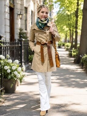 Mackage Tan Trench Coat with Brown Belt